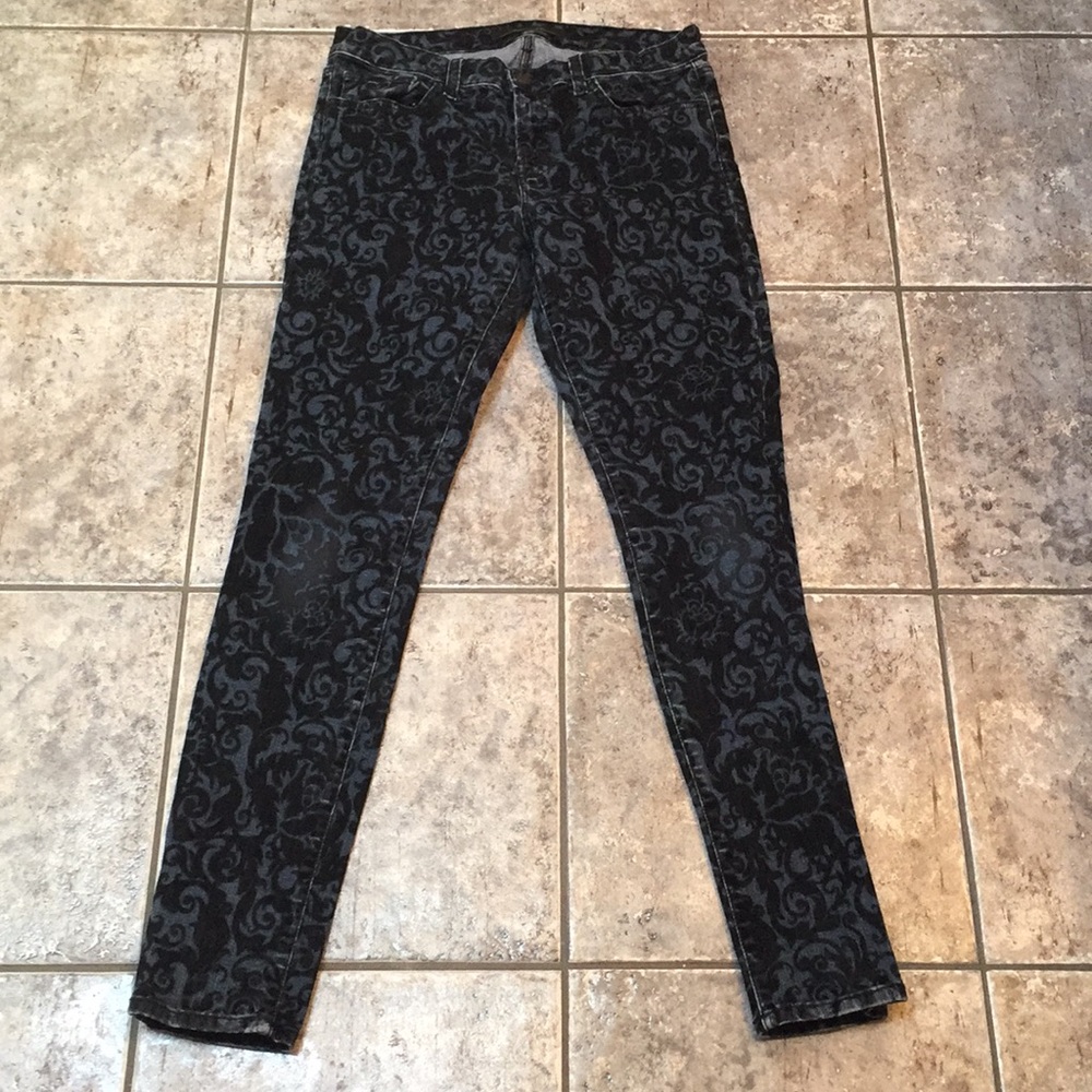 J Brand Skinny Leg Brocad Jeans